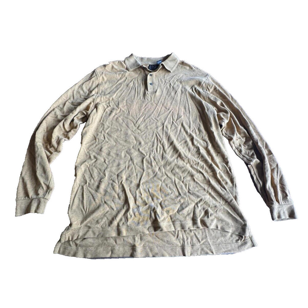 Jos. A. Bank Yellow Long Sleeve Polo Shirt Mens L